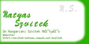 matyas szvitek business card